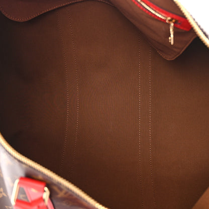 Louis Vuitton Calfskin Monogram Keepall Bandouliere 50 Coquelicot 4 of 8