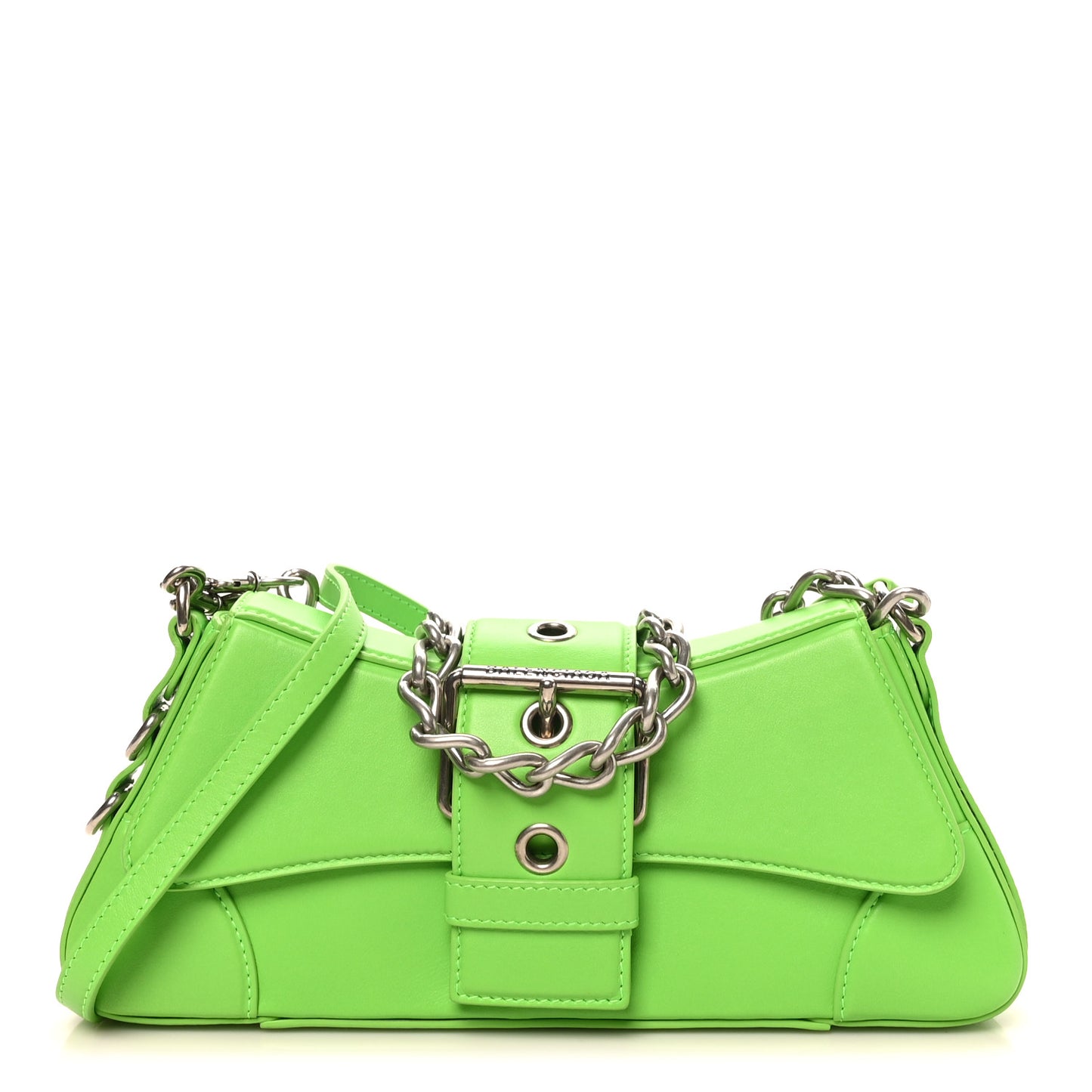 Smooth Calfskin Small Lindsay Shoulder Bag Acid Green