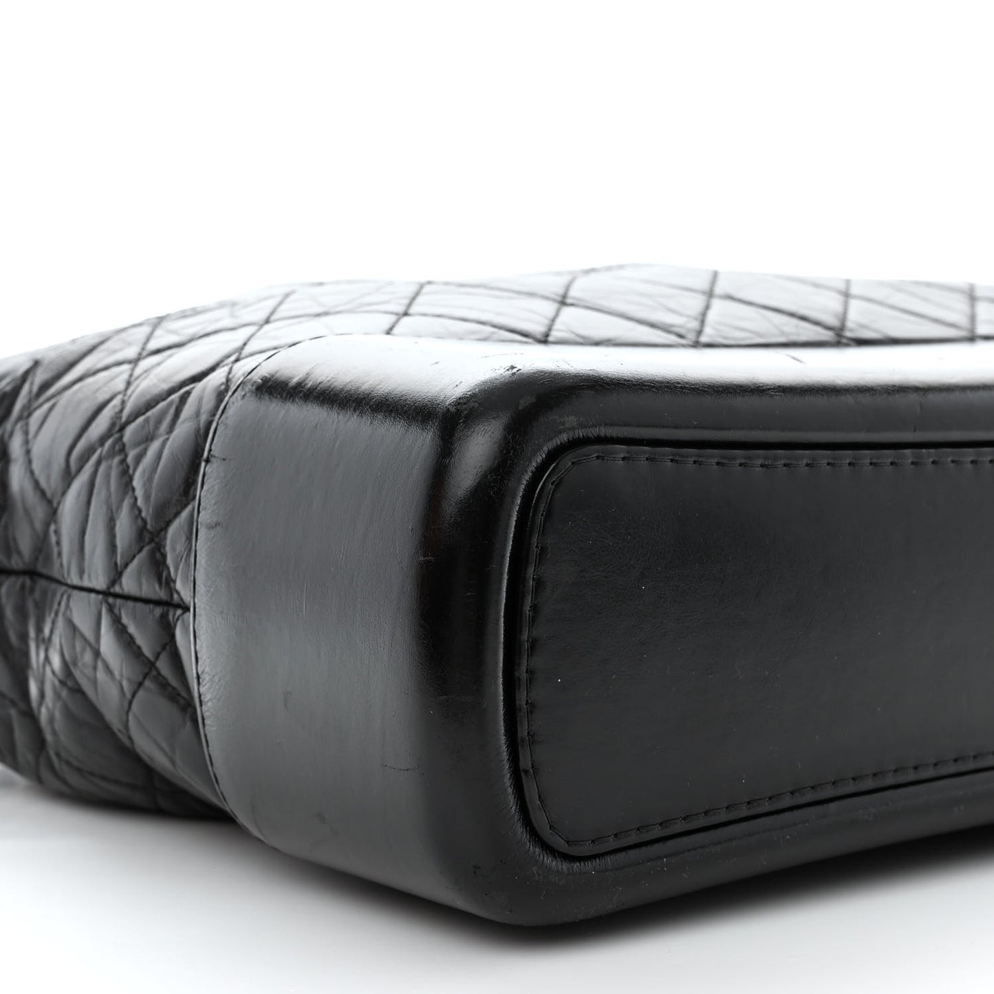 Aged Calfskin Quilted Large Gabrielle Hobo Black