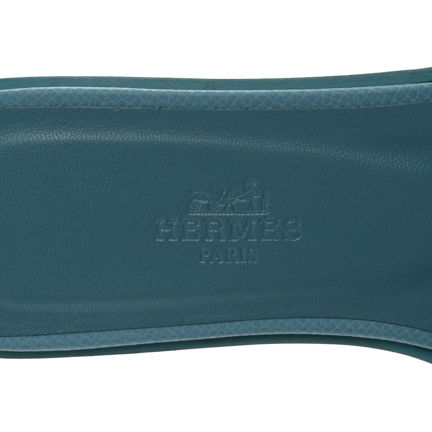 Hermes Epsom Oran Sandals 35.5 Bleu Littoral 7 of 9