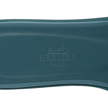 Hermes Epsom Oran Sandals 35.5 Bleu Littoral 7 of 9