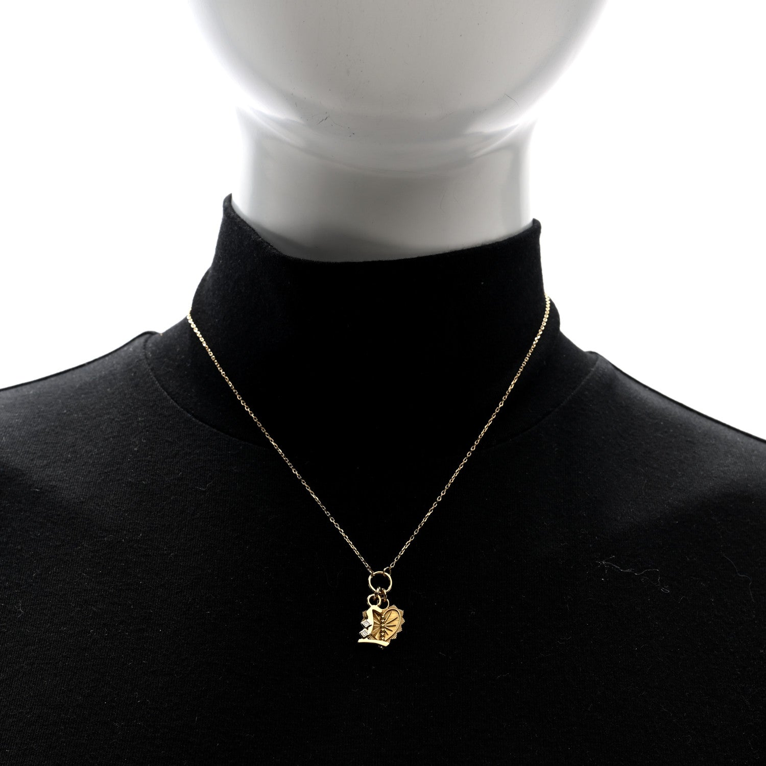 Foundrae 18K Yellow Gold Diamond True Love Reflection Initial L Drop Pendant Necklace 2 of 5