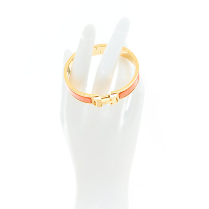 Hermes Enamel Narrow Clic Clac H Bracelet PM Orange 2 of 4