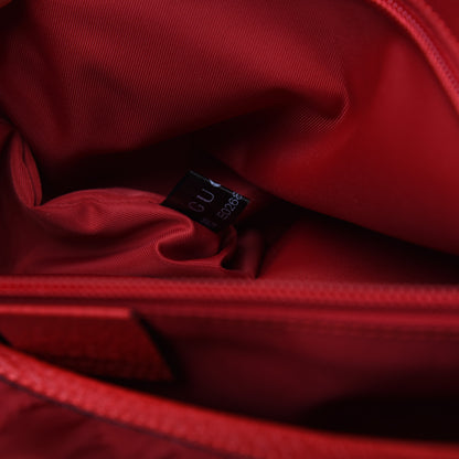 Gucci Nylon Monogram Double Buckle Flap Messenger Bag Vibrant Red 10 of 15