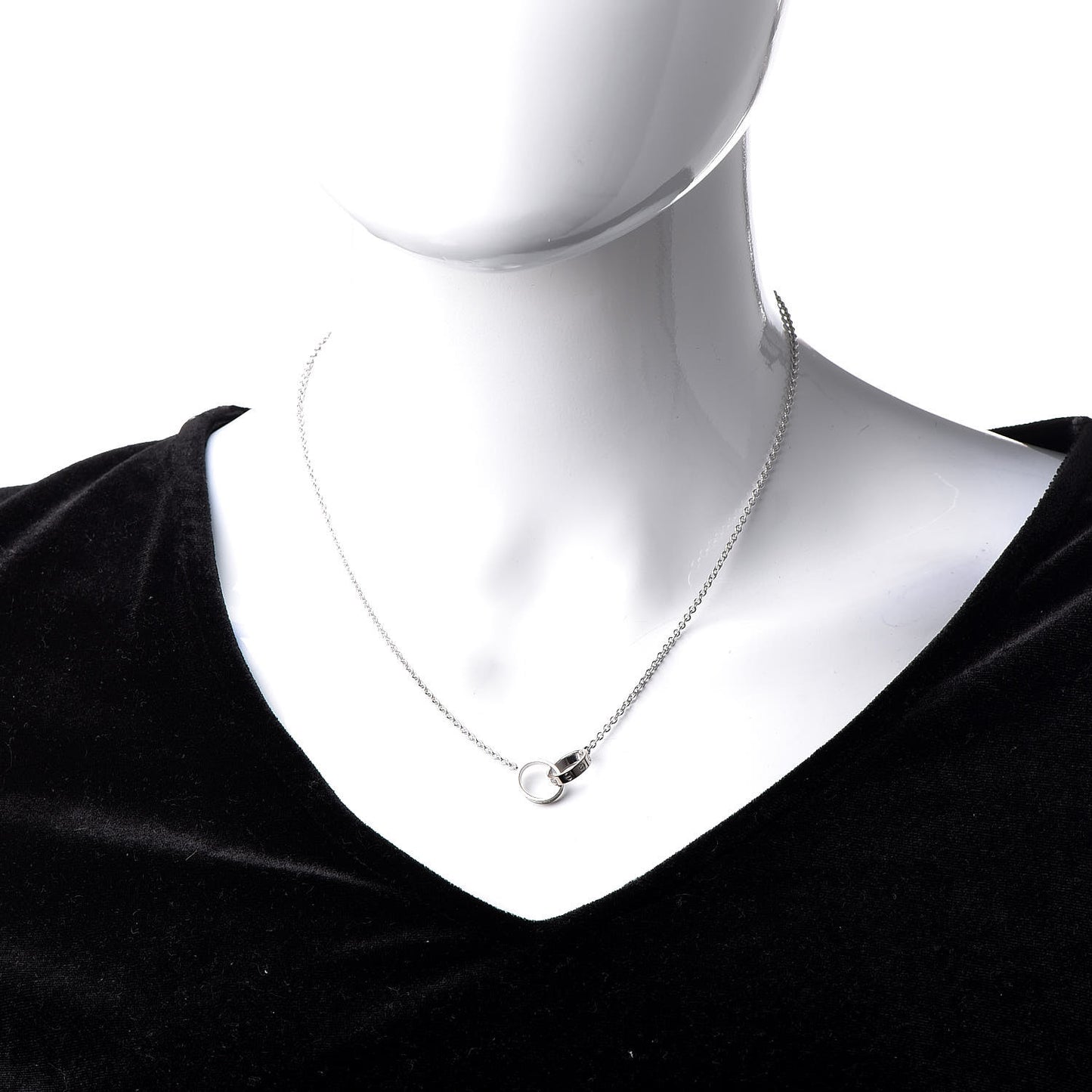 18K White Gold Interlocking LOVE Necklace