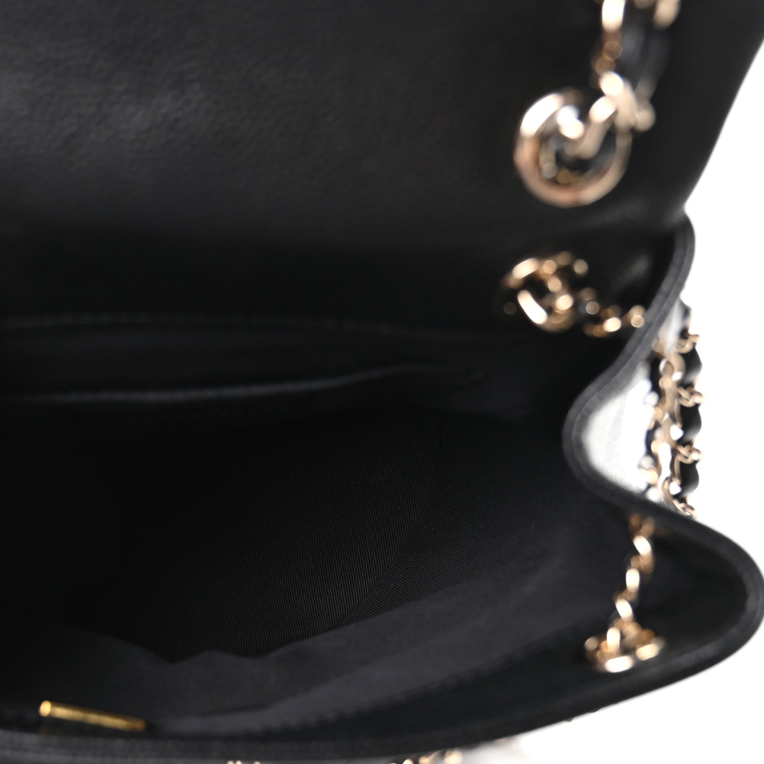 Chanel Shiny Caviar Quilted Medium Duma Pockets Drawstring Backpack Black 4 of 10