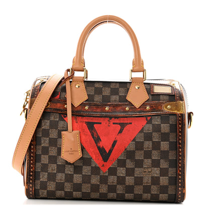 Louis Vuitton Transformed Damier Ebene Time Trunk Speedy Bandouliere 25 Black 1 of 14