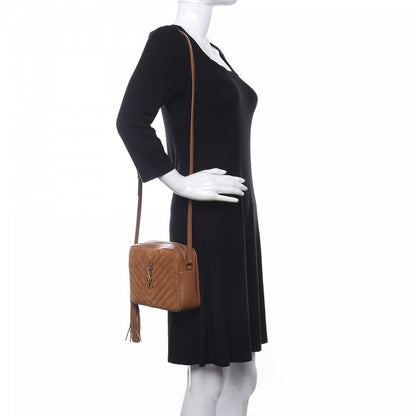 Saint Laurent Suede Matelasse Monogram Lou Camera Bag Cinnamon 2 of 10