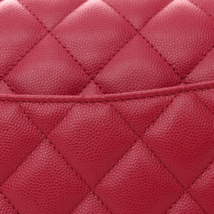 Chanel Caviar Quilted Jumbo Double Flap Dark Pink 12 of 13