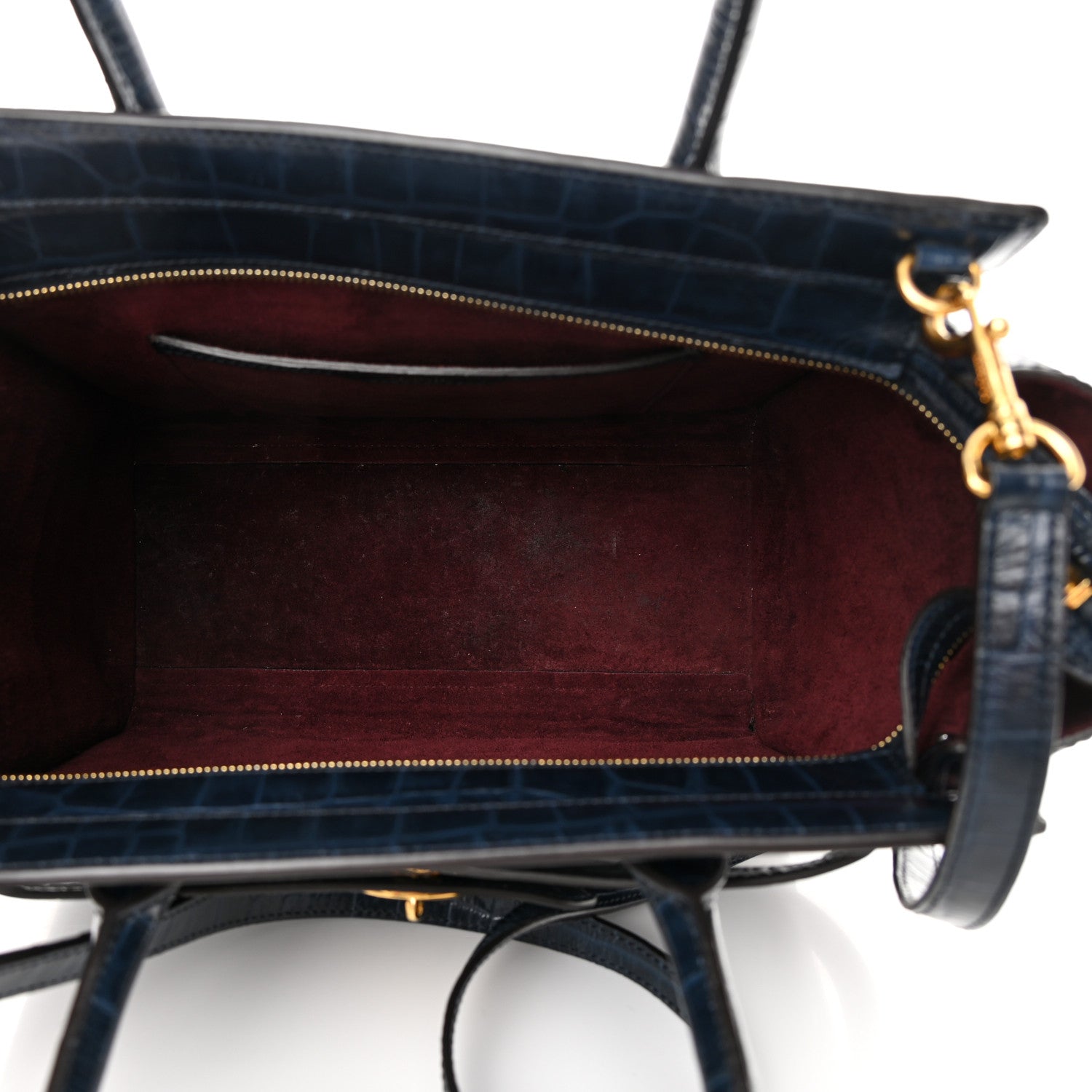 Mulberry Crocodile Embossed Calfskin Small Zipped Bayswater Blue 5 of 16