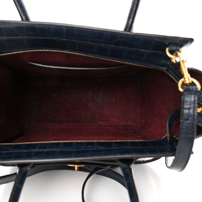 Mulberry Crocodile Embossed Calfskin Small Zipped Bayswater Blue 5 of 16