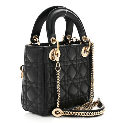 Christian Dior Lambskin Cannage Mini Lady Dior Black 3 of 10