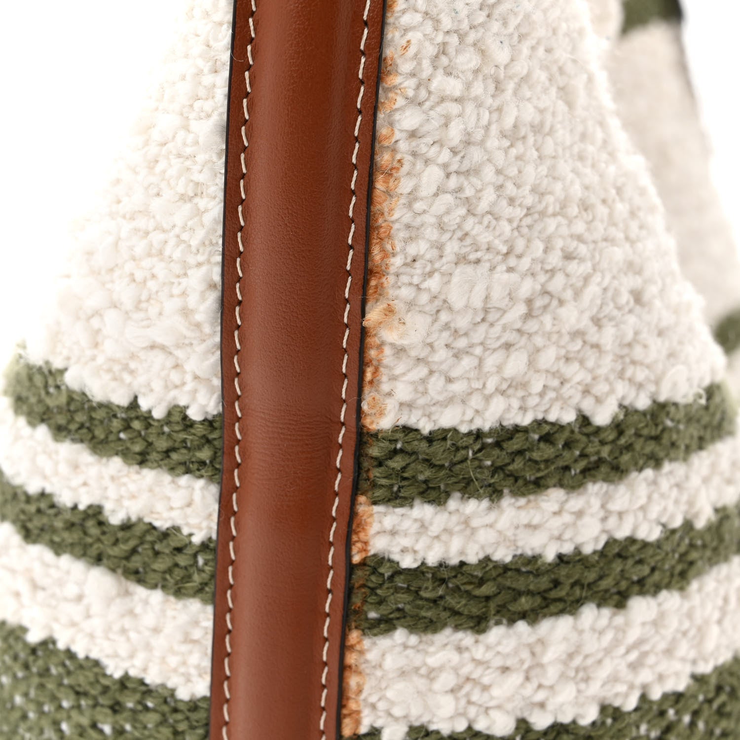 Celine Canvas Smooth Calfskin Logo Bucket 16 Bag Khaki Tan 15 of 15