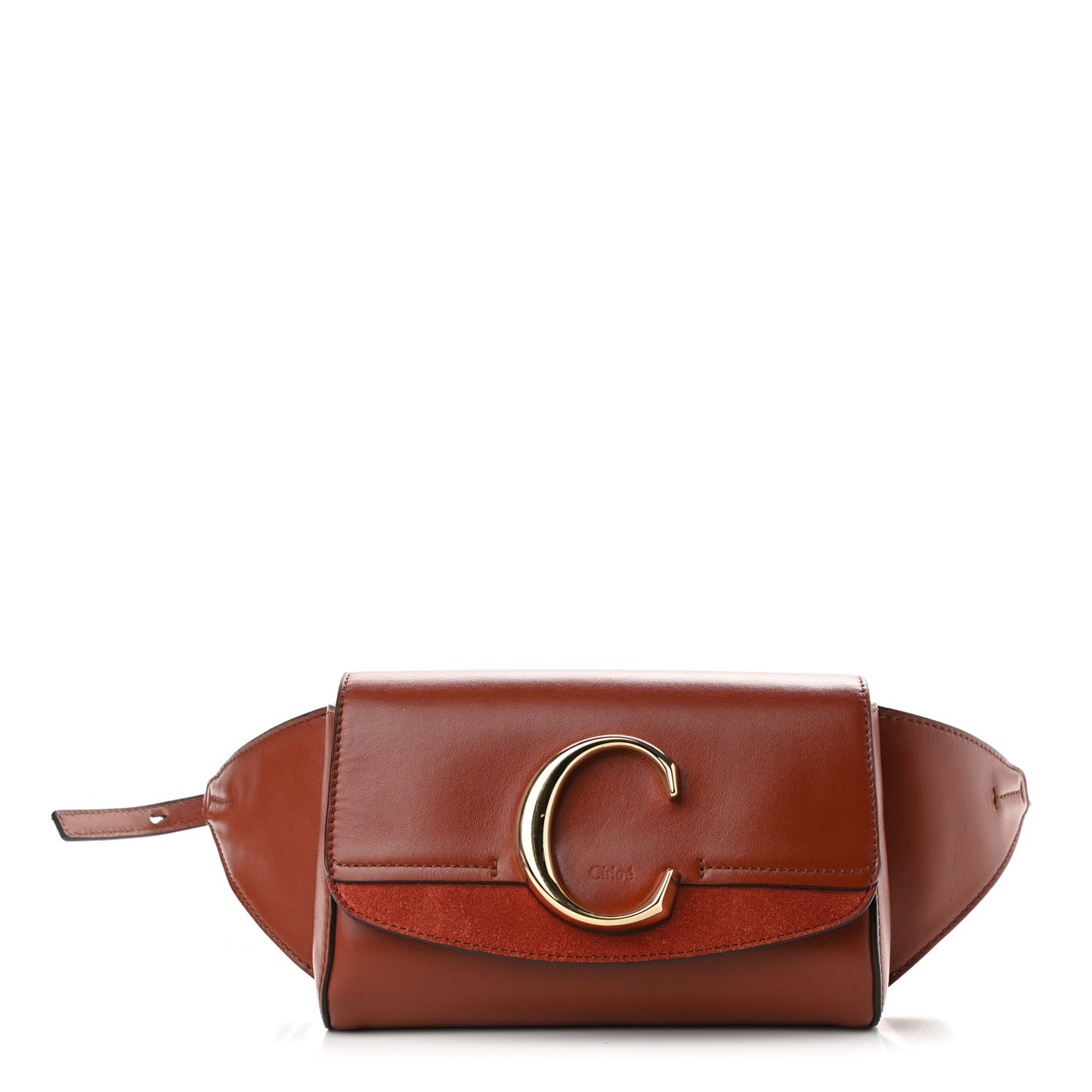 Calfskin Suede C Belt Bag Sepia Brown