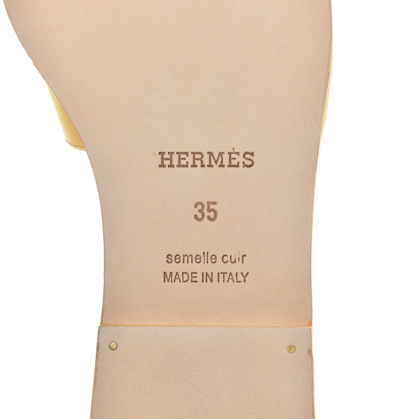Calfskin Oran Sandals 35 Jaune Citron