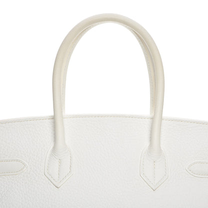Hermes Taurillon Clemence Birkin 30 White 28 of 30