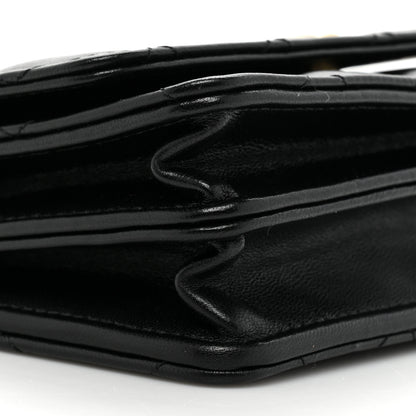 Chanel Lambskin Quilted CC Pearl Enamel Clutch on Chain WOC Black 12 of 13