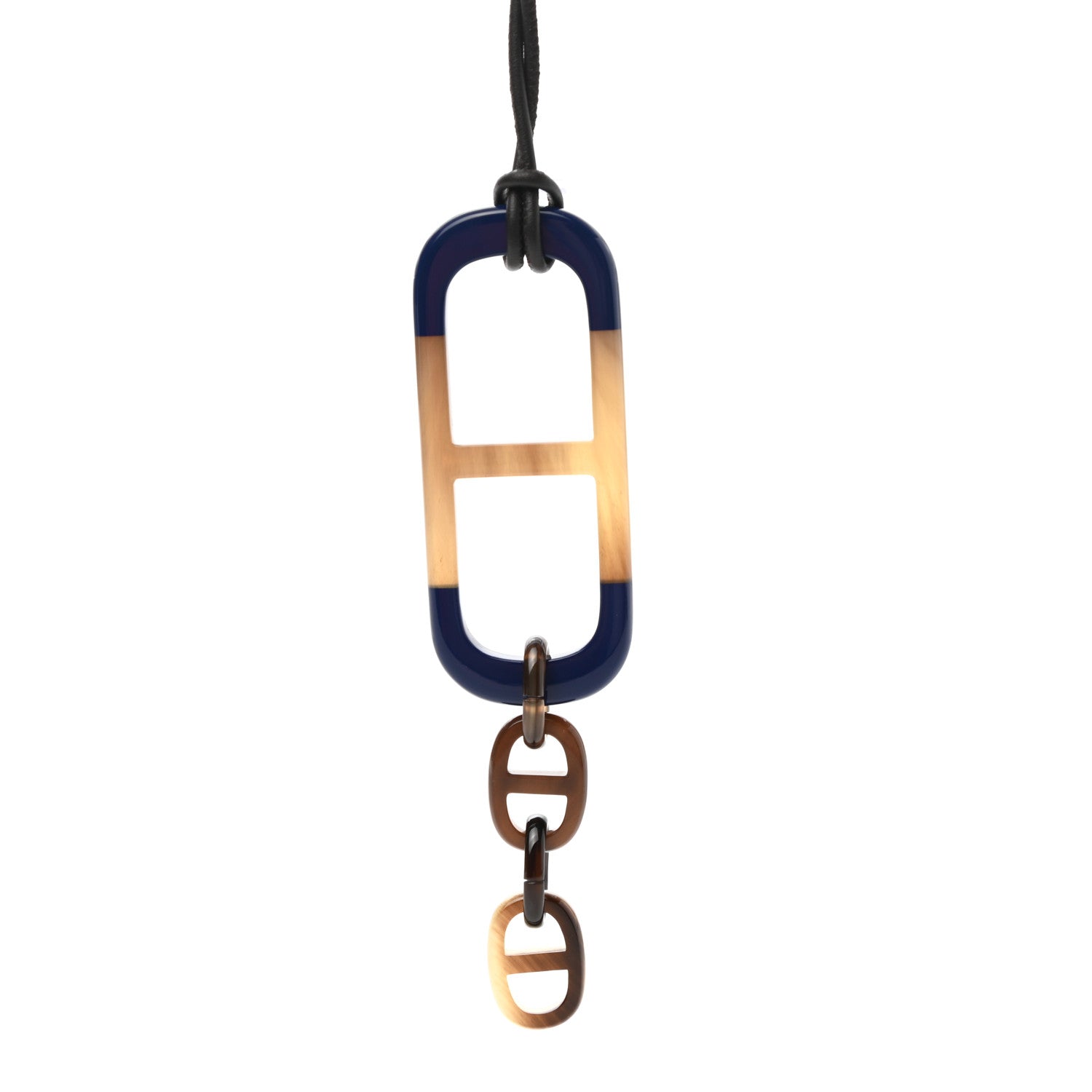 Hermes Lacquered Buffalo Horn Amarres Pendant Necklace 4 of 6