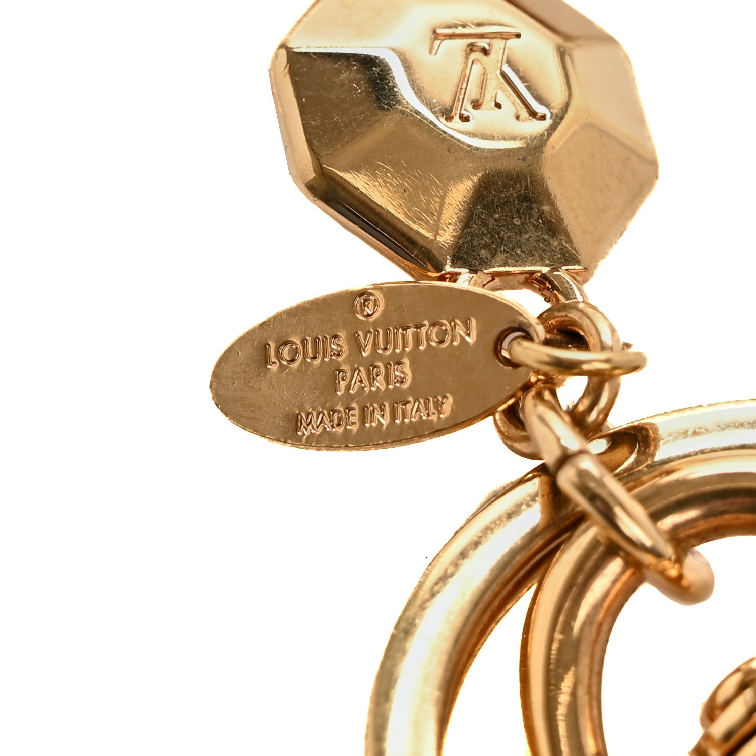 Louis Vuitton LV Facettes Bag Charm Key Holder Gold 1776561