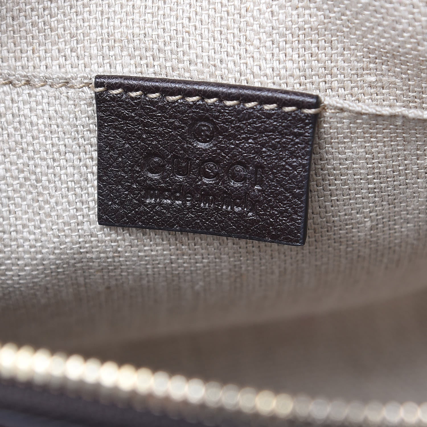 Gucci GG Supreme Monogram Web Small Webby Bee Shoulder Bag Dark Brown 6 of 11