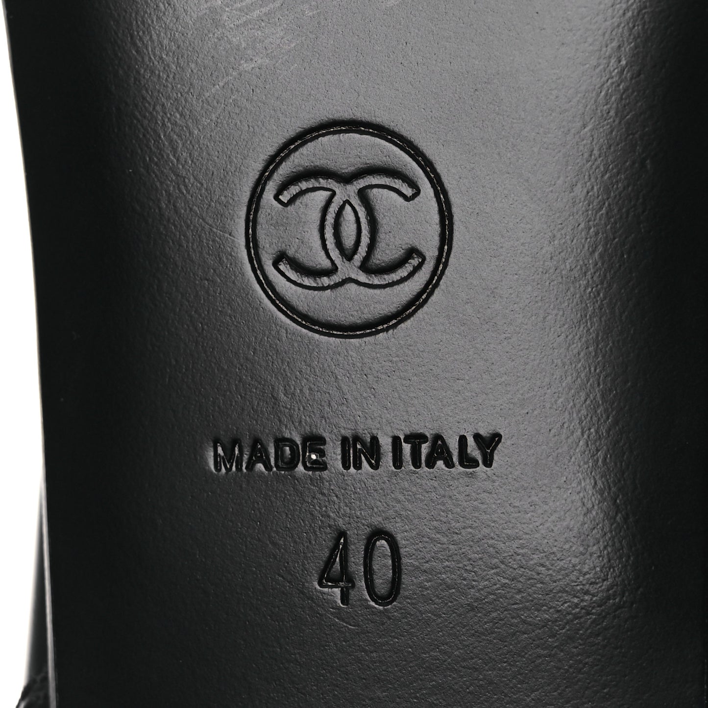 Shiny Calfskin Logo Loafers 40 Black