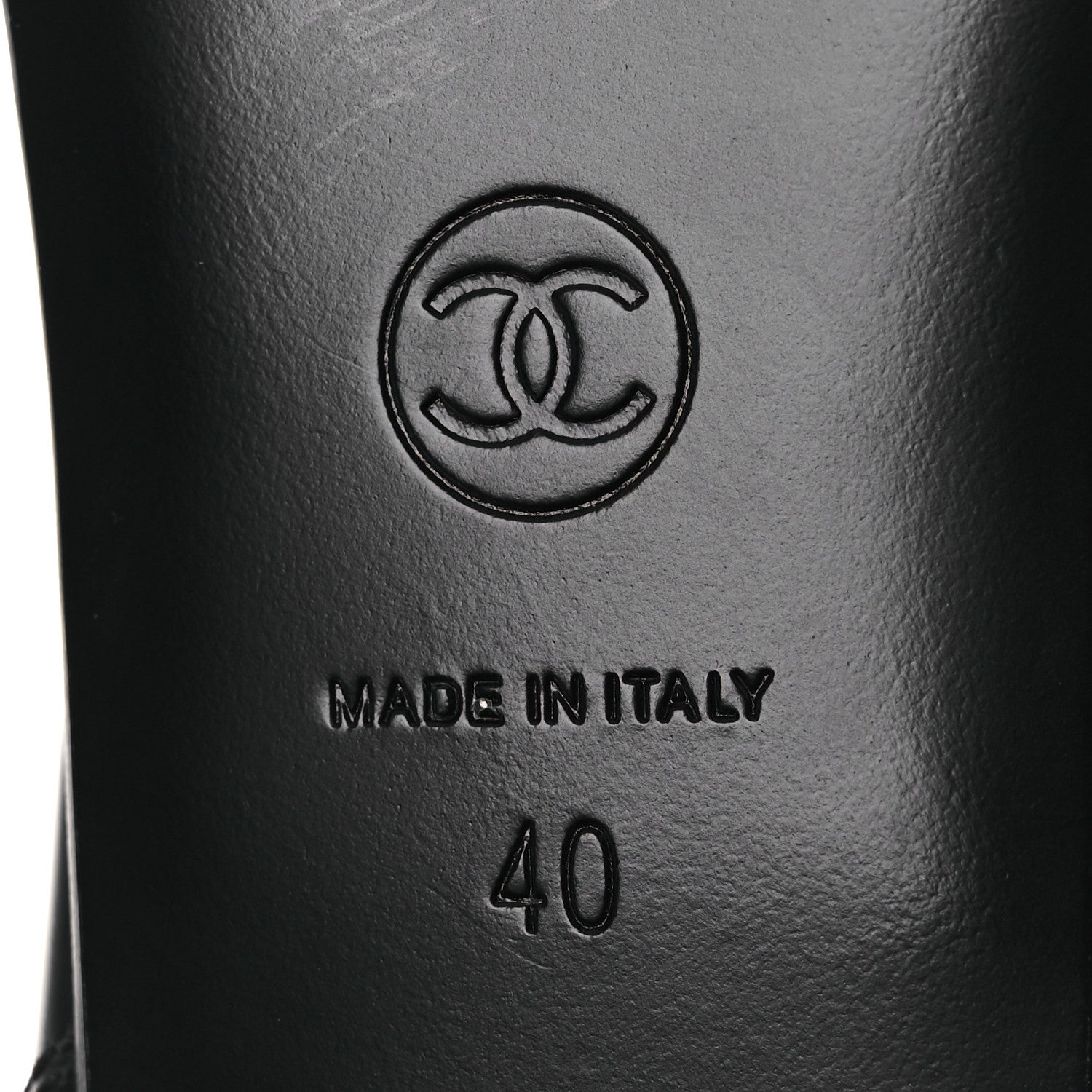 Chanel Shiny Calfskin Logo Loafers 40 Black 8 of 11