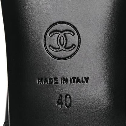 Chanel Shiny Calfskin Logo Loafers 40 Black 8 of 11