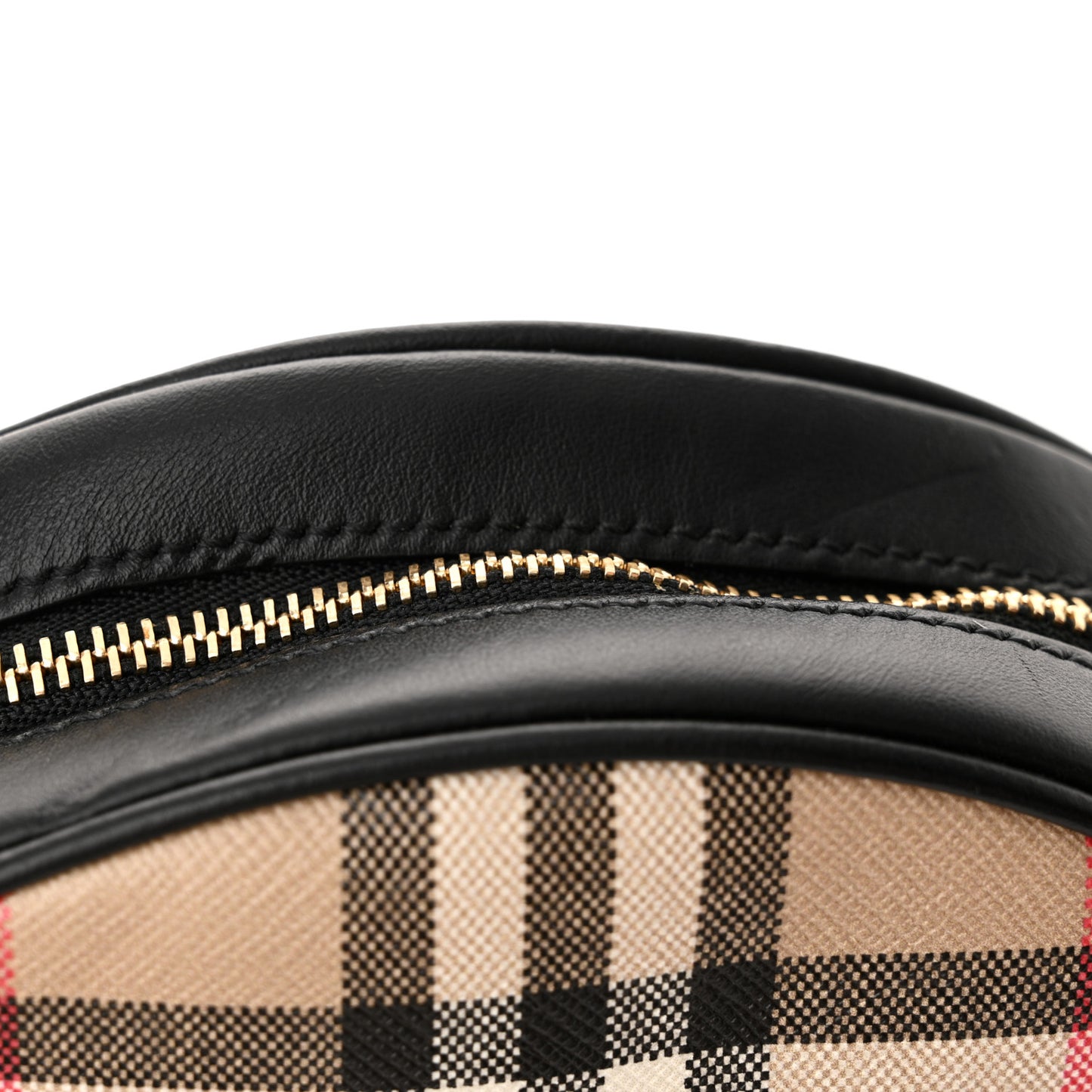 Vintage Check Canvas Calfskin Louise Bag Archive Beige Black