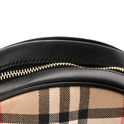 Burberry Vintage Check Canvas Calfskin Louise Bag Archive Beige Black 8 of 14