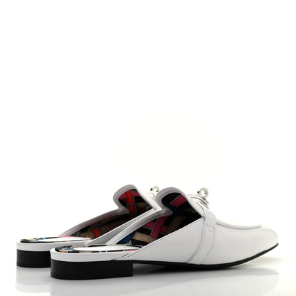 Hermes Calfskin Oz Mules 38.5 White 4 of 8