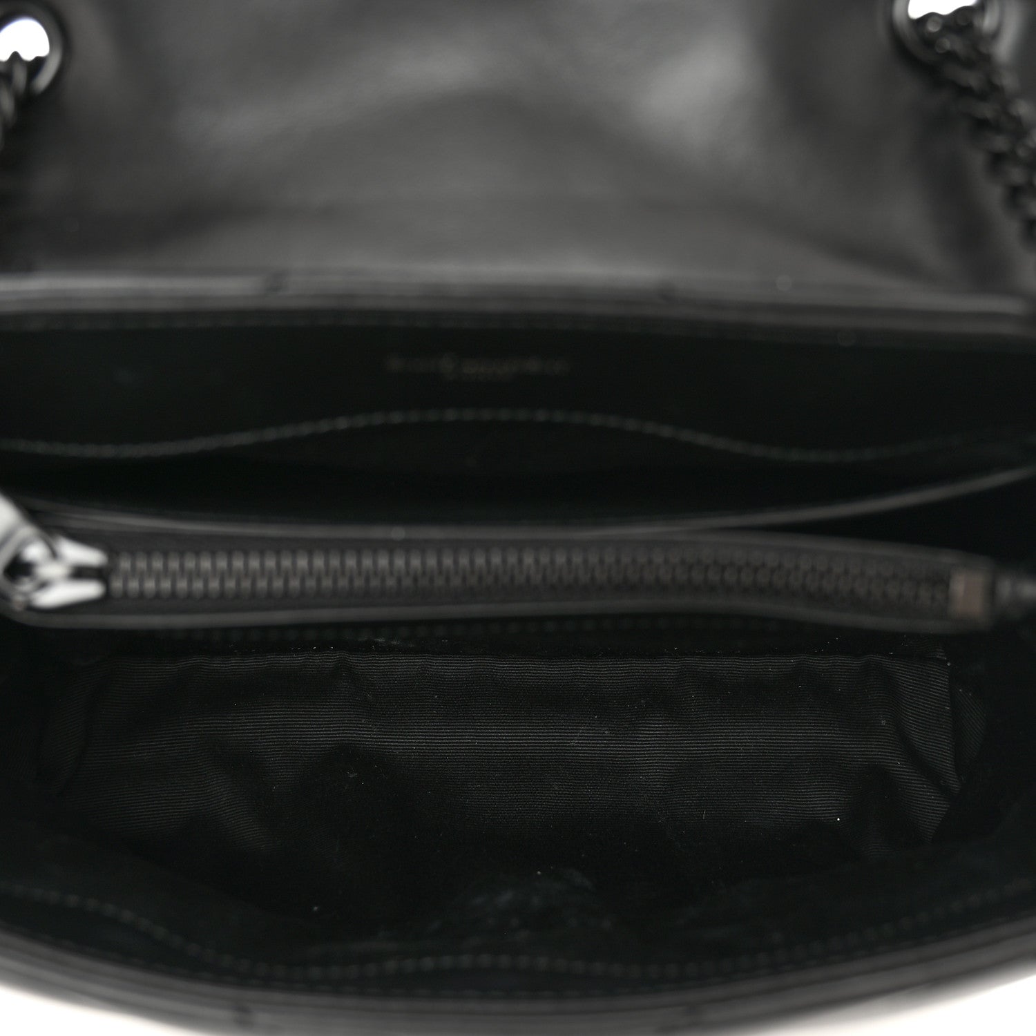 Saint Laurent Calfskin Y Quilted Monogram Monochrome Small Loulou Chain Satchel Black 5 of 12