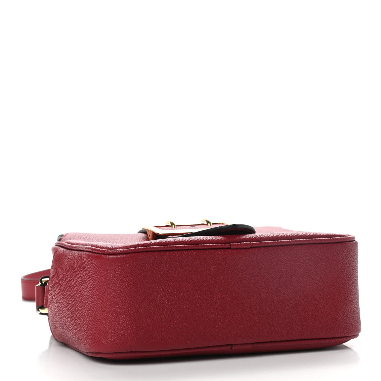 Soft Grain Calfskin Small Buckle Zip Bag Red