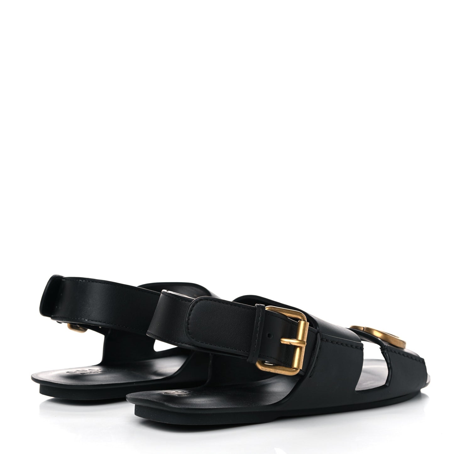Calfskin Mens GG Marmont Sandals 6 Black