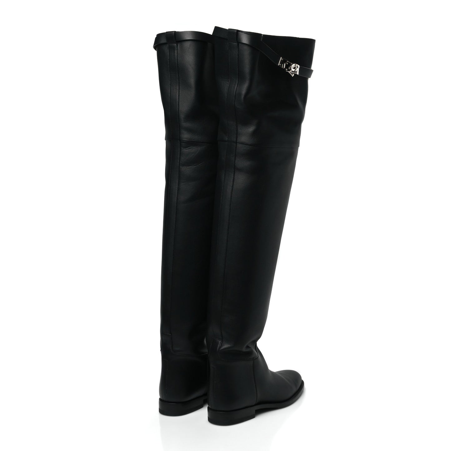 Calfskin High Boots 38 Black
