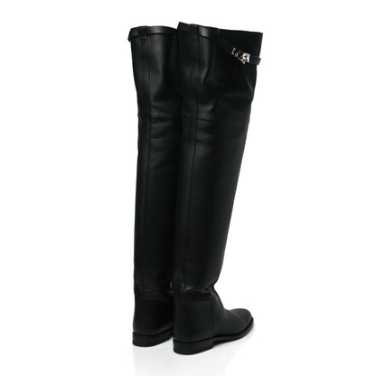 Hermes Calfskin High Boots 38 Black 4 of 8