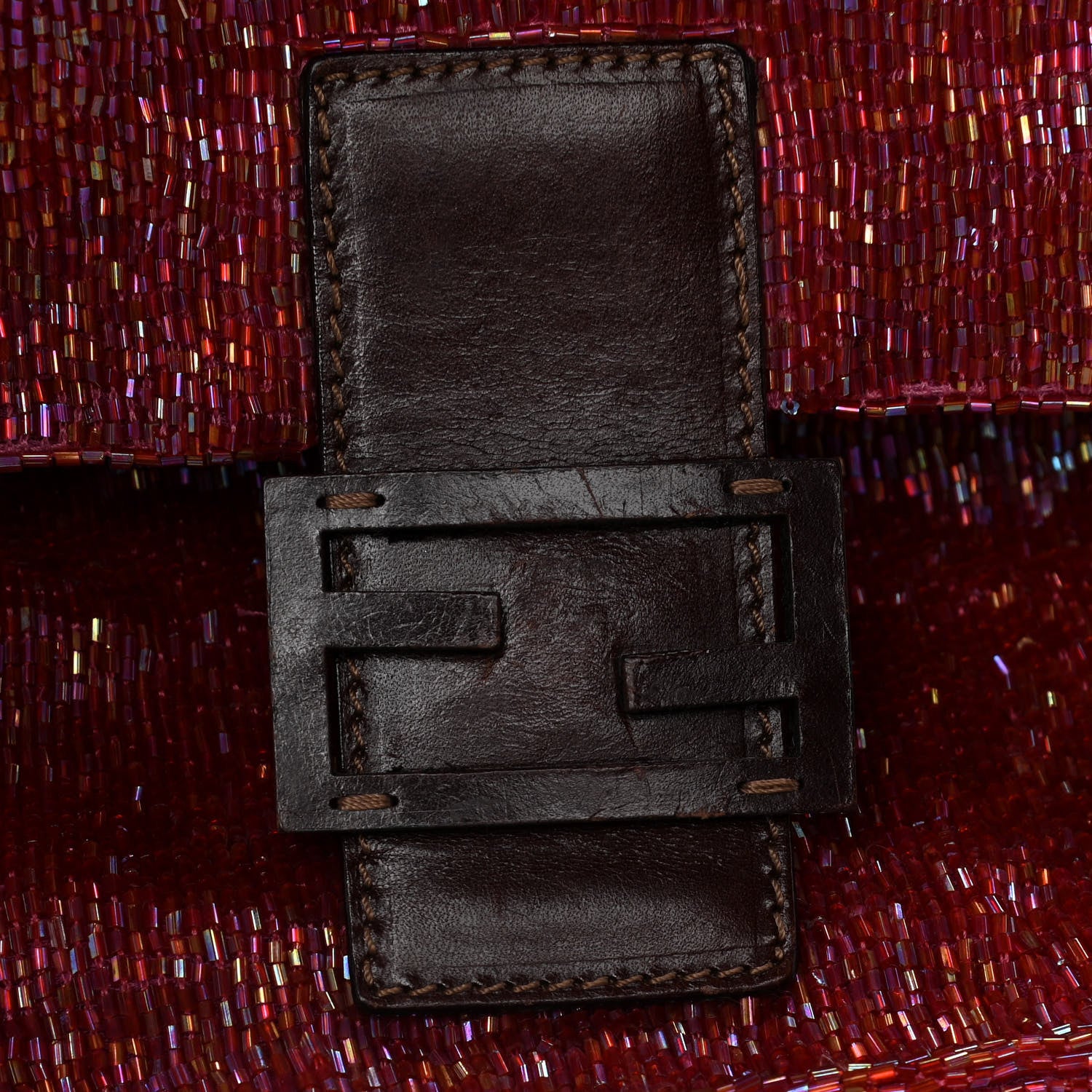 Fendi Beaded Baguette Red Pink 10 of 21