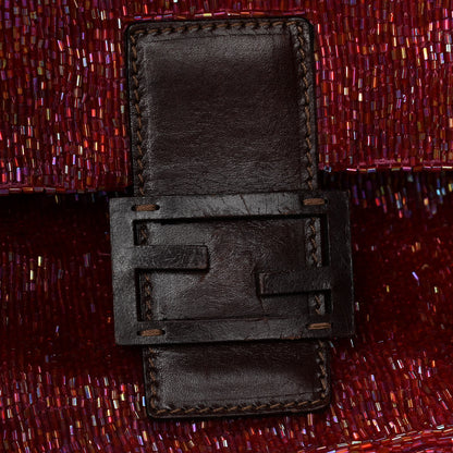 Fendi Beaded Baguette Red Pink 10 of 21