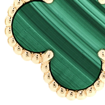 Van Cleef & Arpels 18K Yellow Gold Malachite Vintage Alhambra Earrings 5 of 6