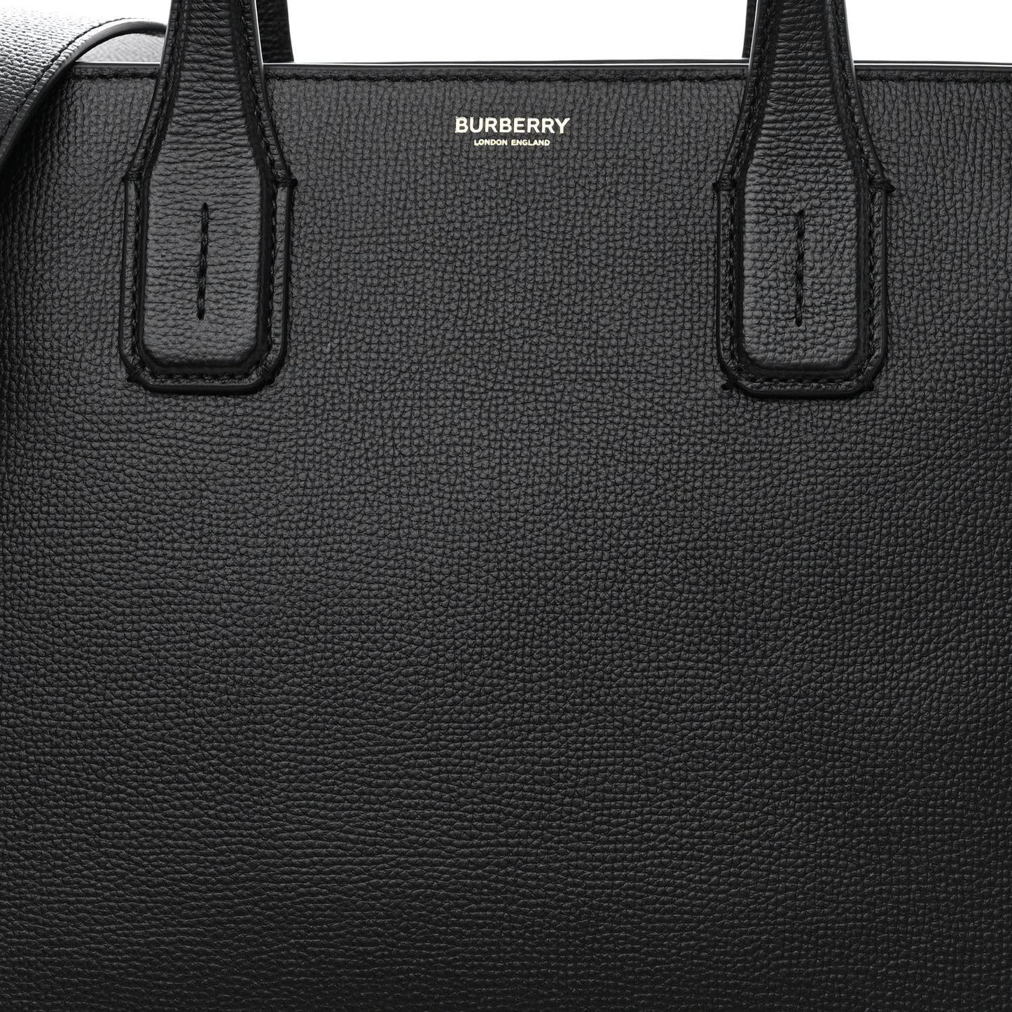 Grainy Calfskin House Check Medium Banner Tote Black