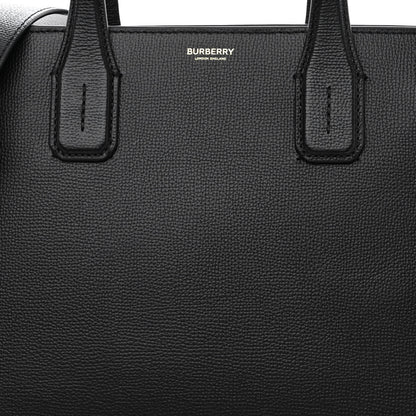 Burberry Grainy Calfskin House Check Medium Banner Tote Black 10 of 13