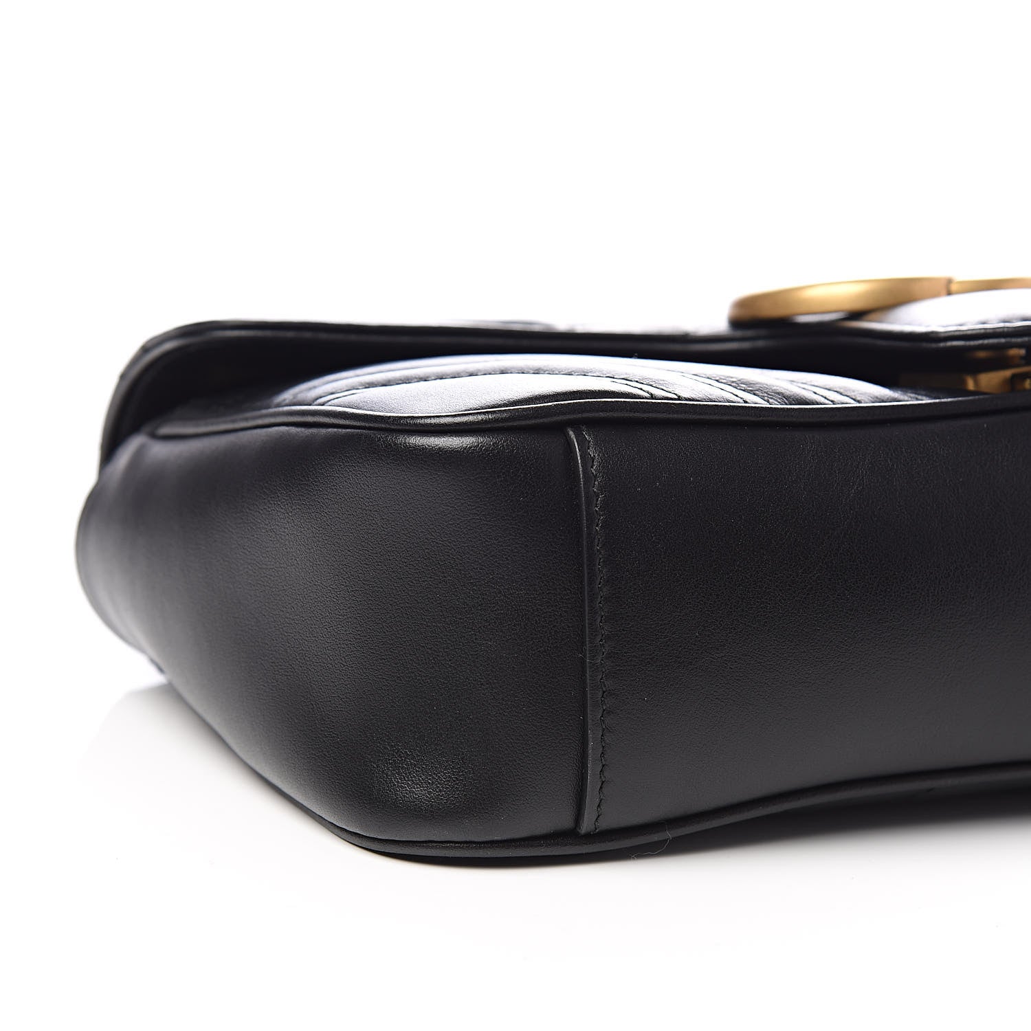 Gucci Calfskin Matelasse Small GG Marmont Shoulder Bag Black 8 of 10