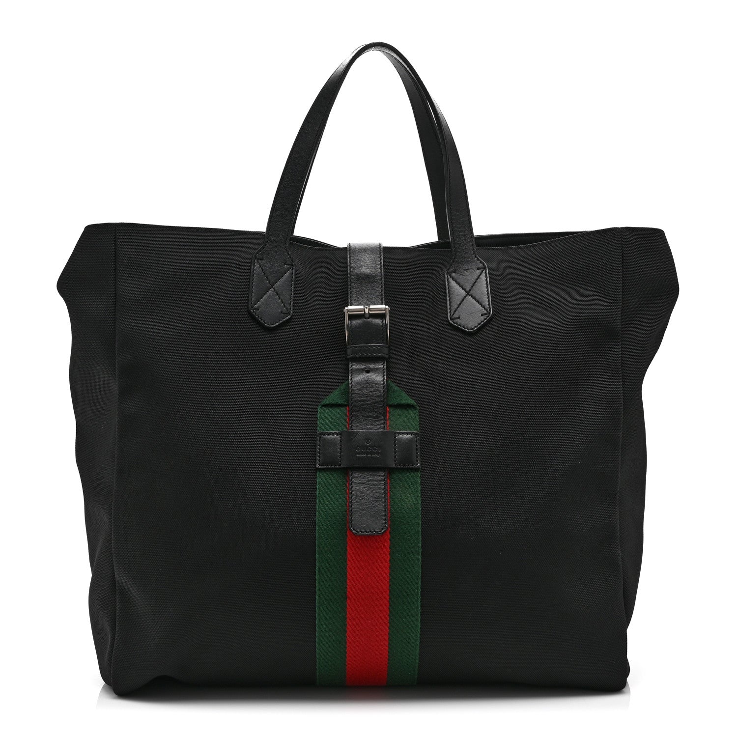 GUCCI バッグ Gucci Techno Canvas Web Single Buckle Tote Black 1872841