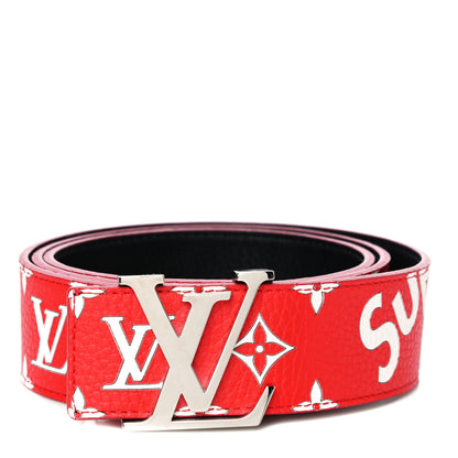 Louis Vuitton X SUPREME Monogram 40mm LV Initiales Belt 44 110 Red Red 1 of 9