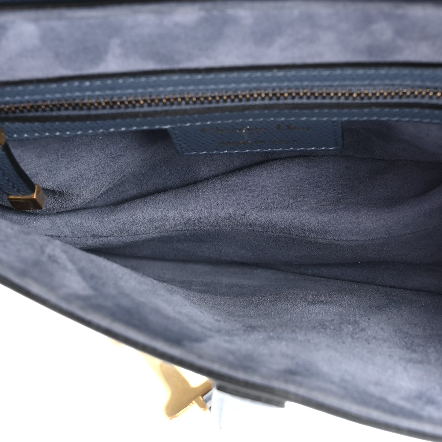 Grained Calfskin Saddle Bag Denim Blue