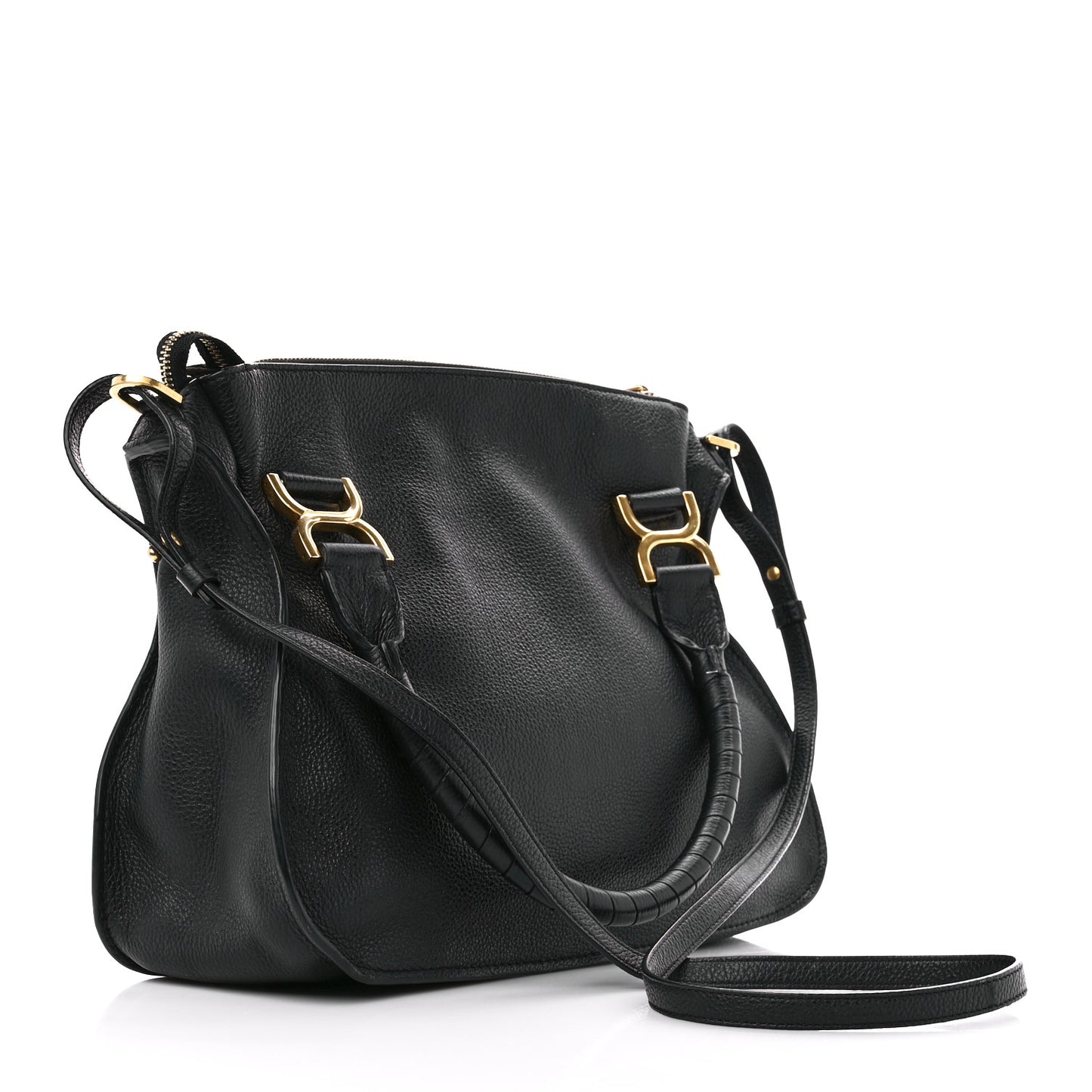 Calfskin Medium Marcie Satchel Black
