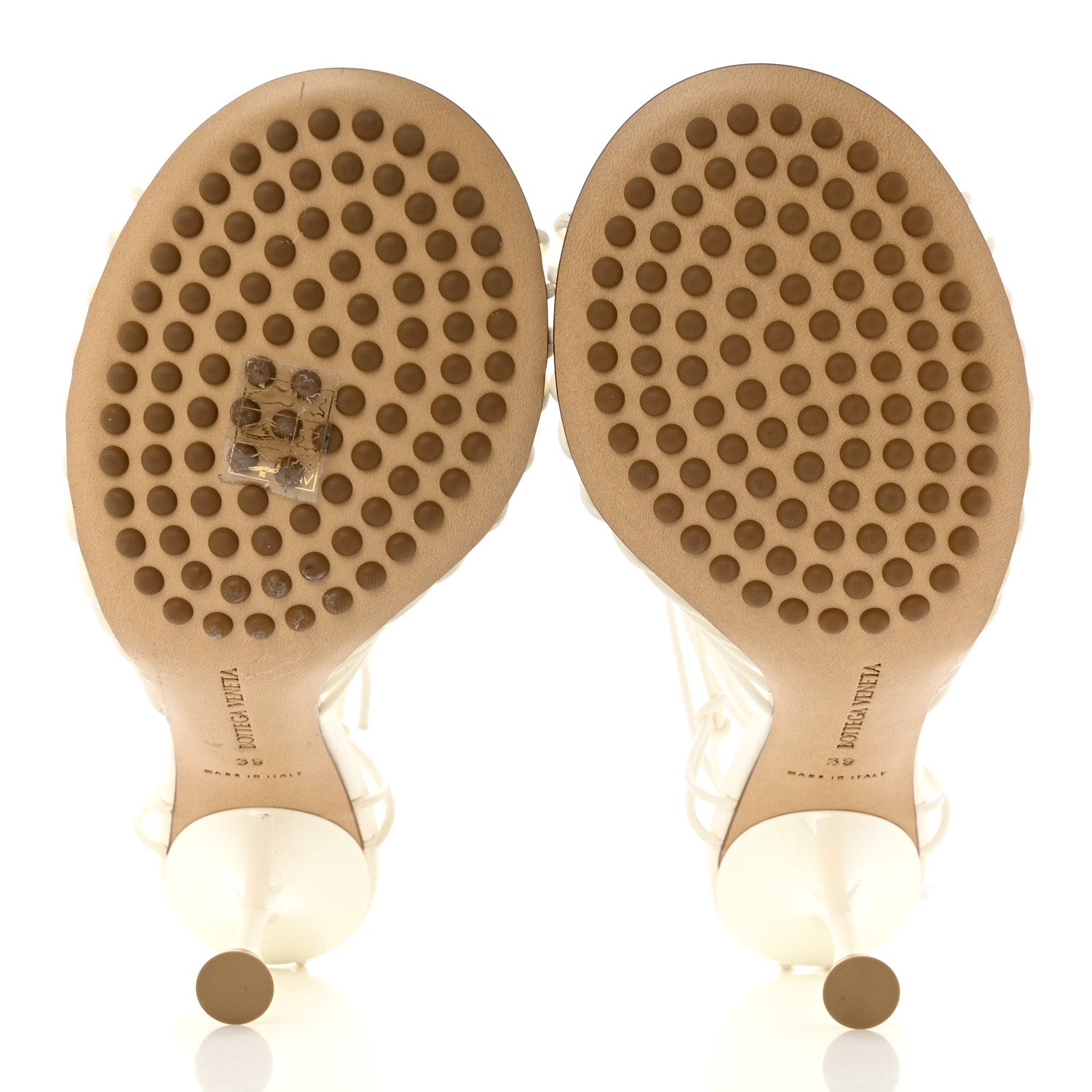 Bottega Veneta Nappa Dot Ankle Tie Sandals 39 White 5 of 8