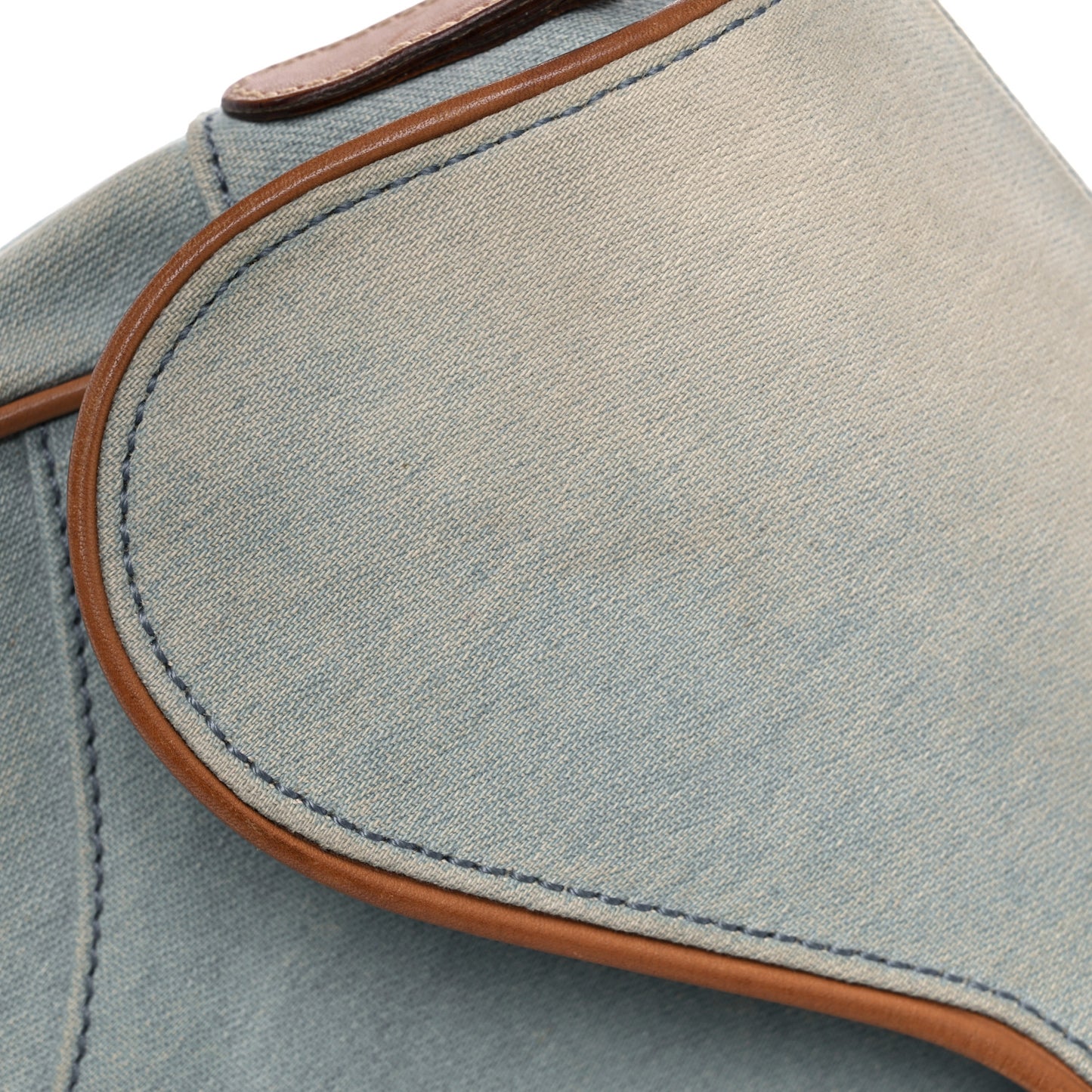 Denim Calfskin Saddle Bag Light Blue