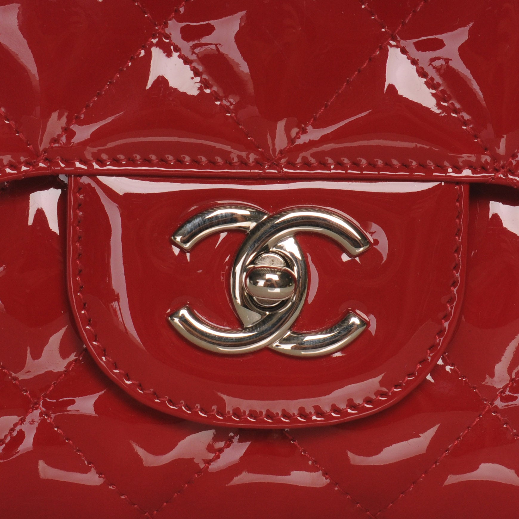 Chanel Patent Jumbo Single Flap Red 5 of 9