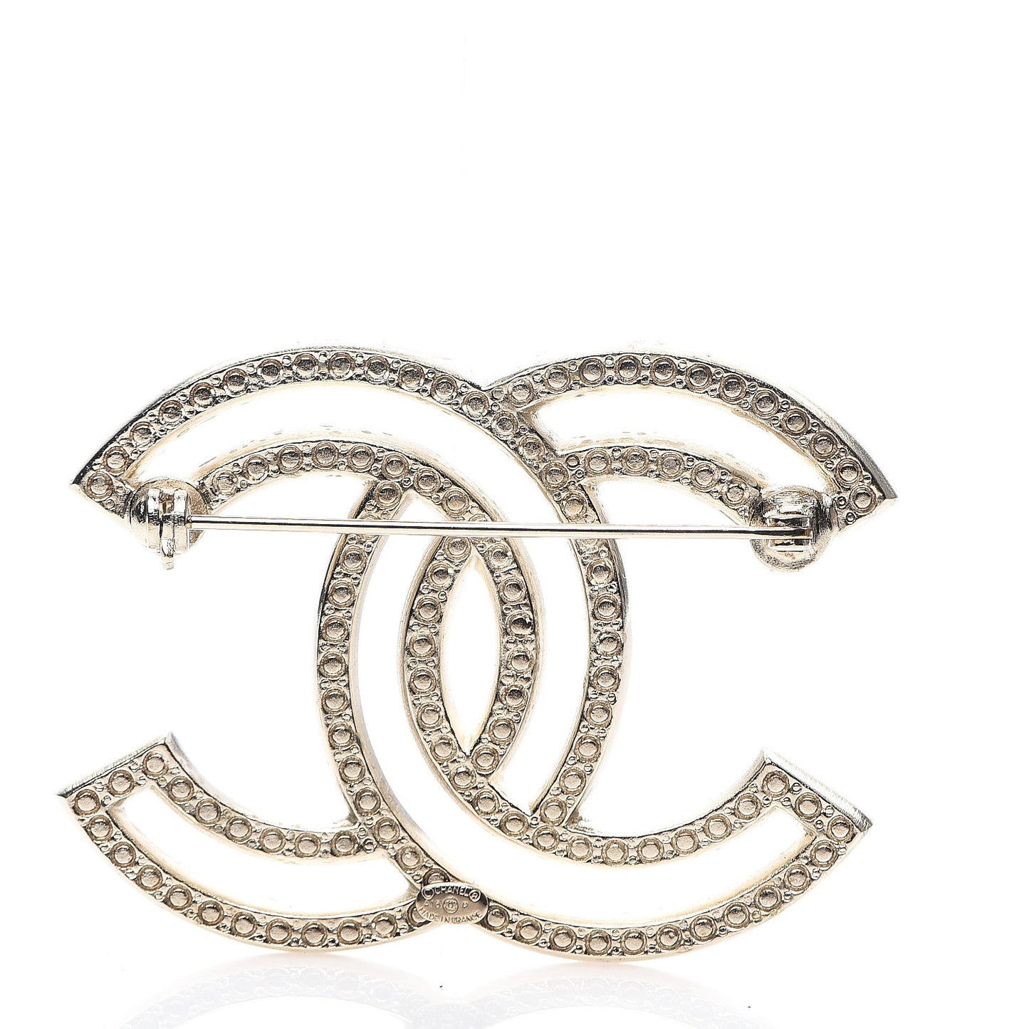 Crystal CC Brooch Light Gold