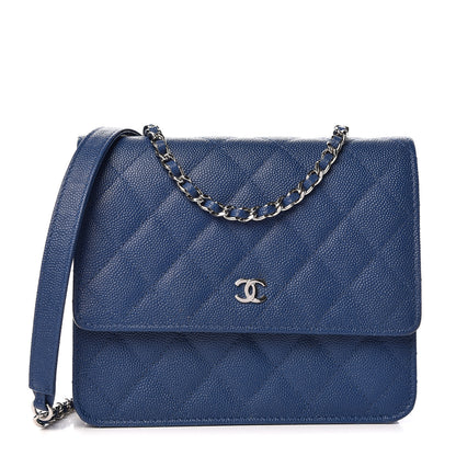 Chanel Caviar Quilted Square Wallet On Chain WOC Navy 1 of 10